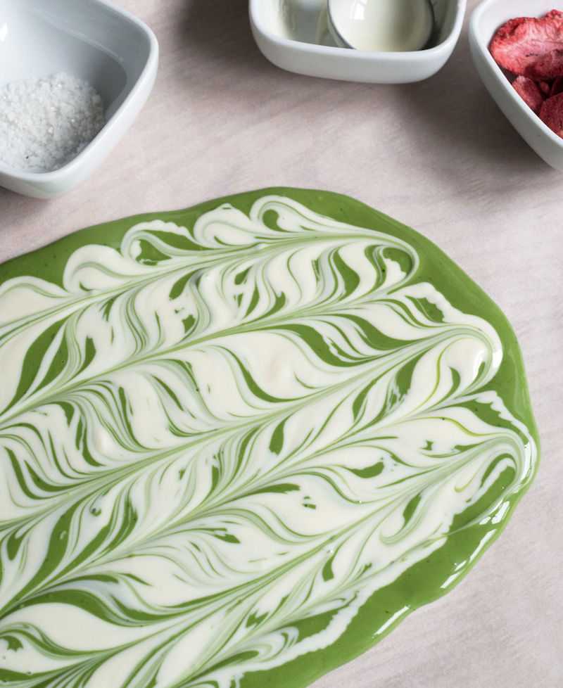 strawberry matcha chocolate bark matcha taste