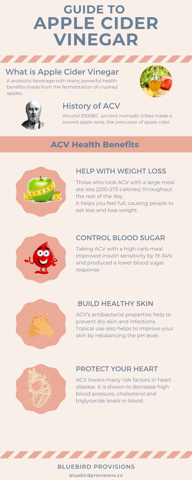 apple cider vinegar health benefits infographic