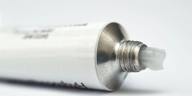 close up of an ointment tube white