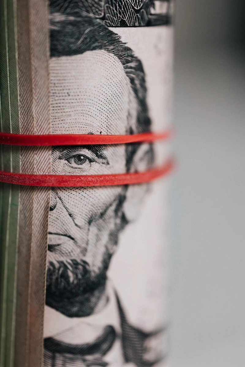 close up of lincoln on a dollar bill