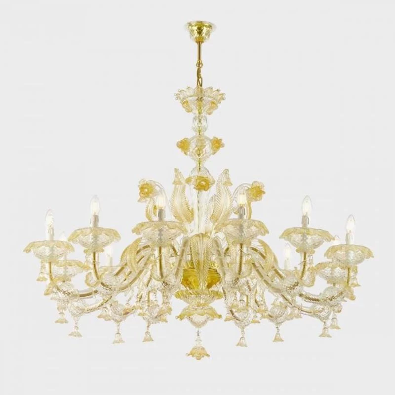golden chandelier made from murano glass