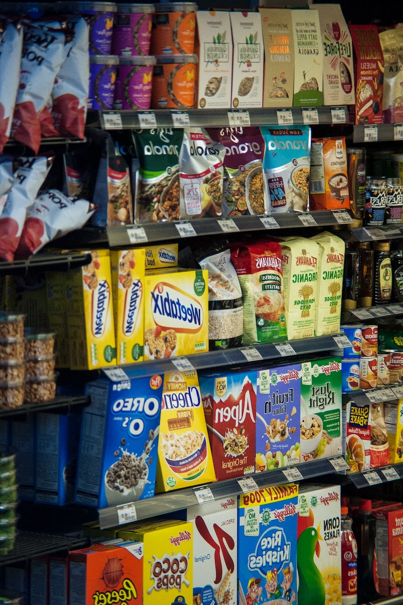 Grocery store cereal island