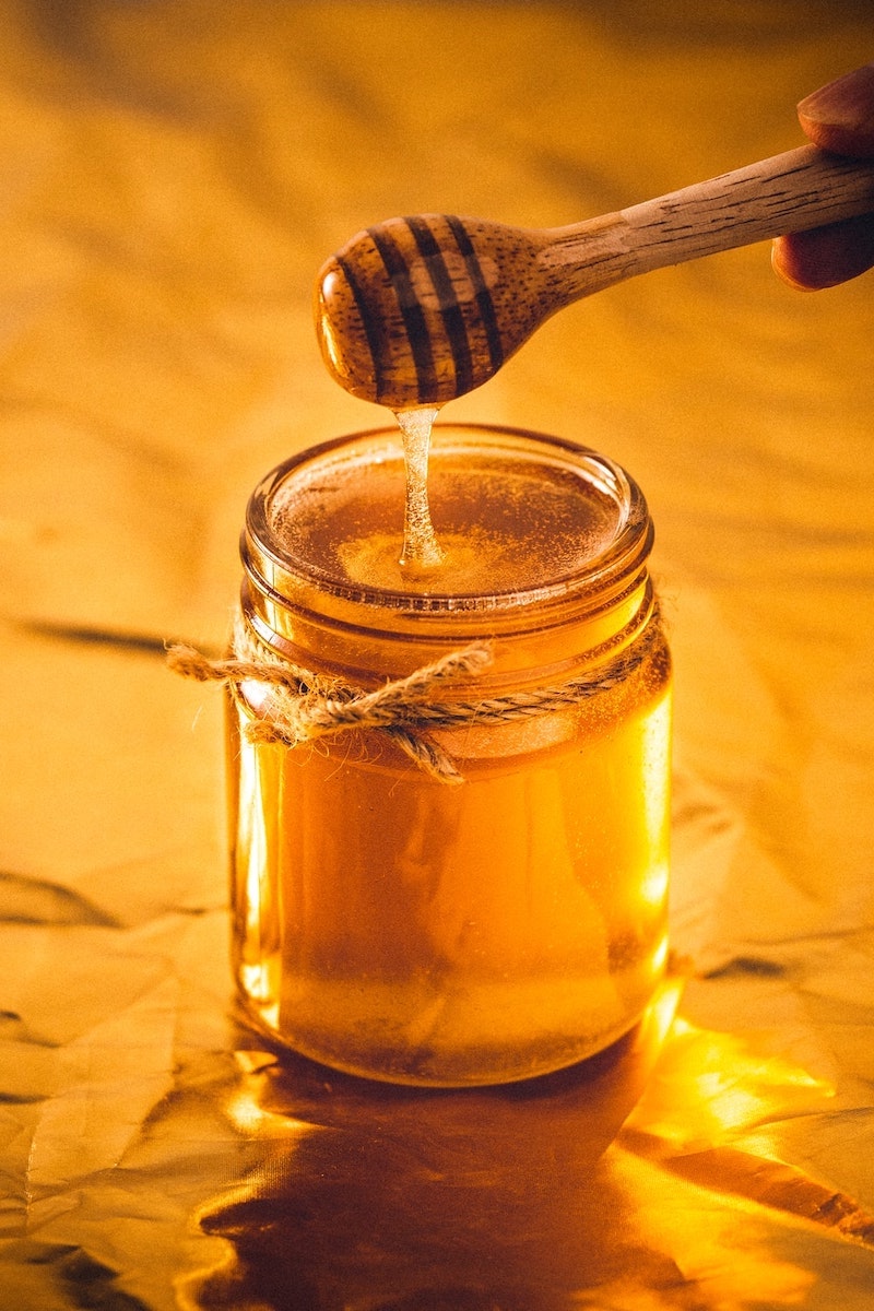 honey golden honey in jar
