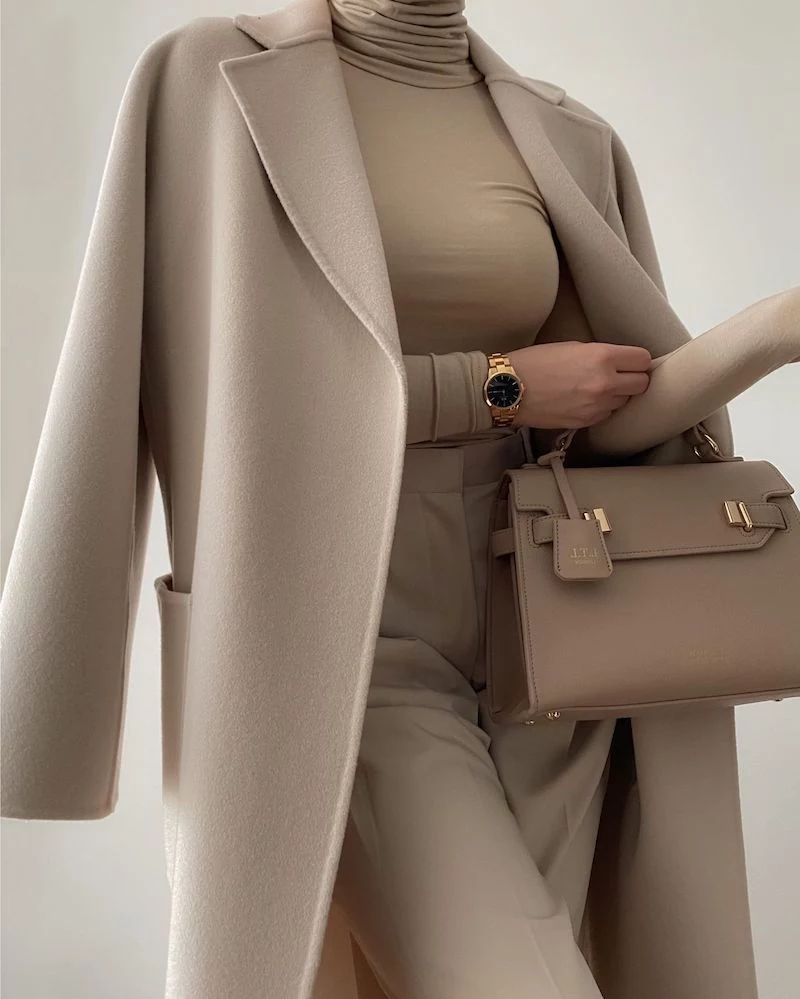 how to look expensive on a budget monocrome beige outfit
