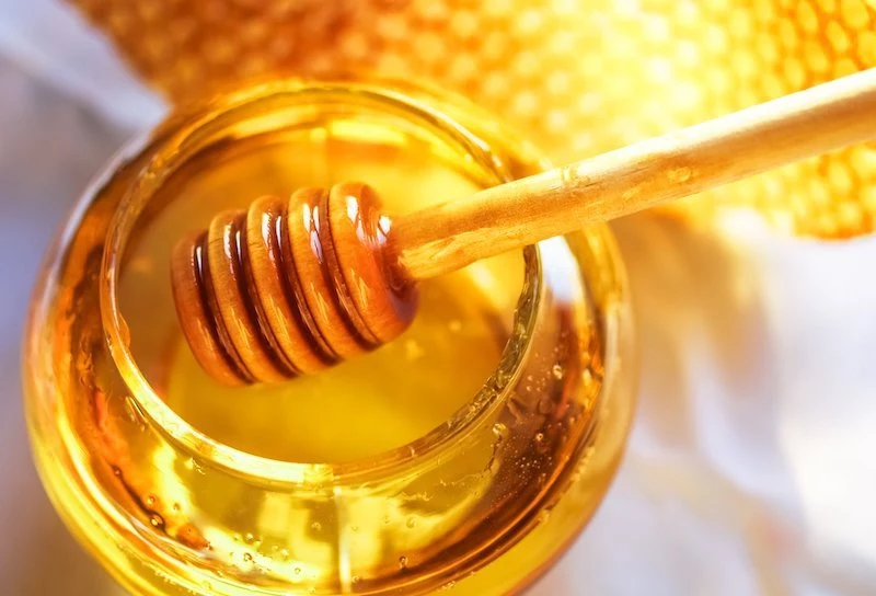 pure honey honey shot from the top