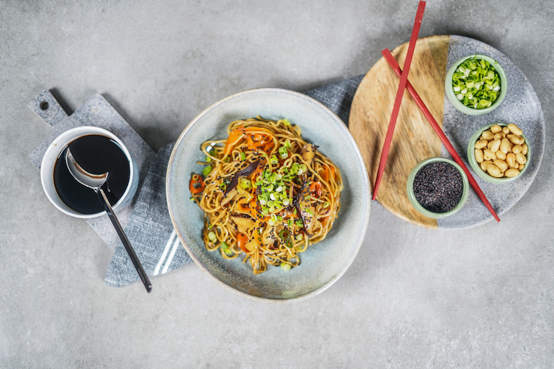 sweet and sour sauce stir fry and ingredients