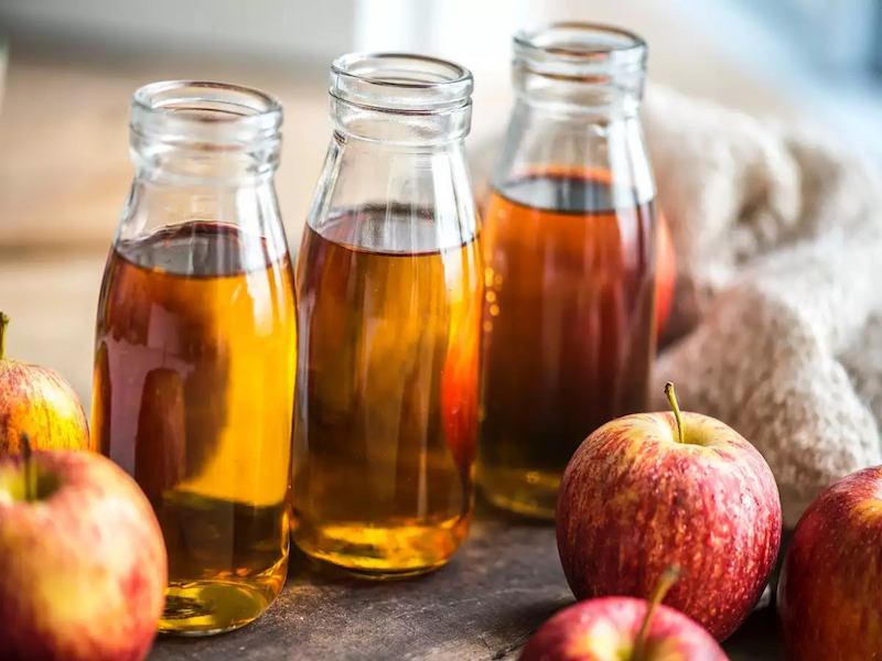 three bottles of apples cider vinegar
