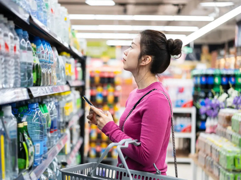 Woman going shopping for groceries