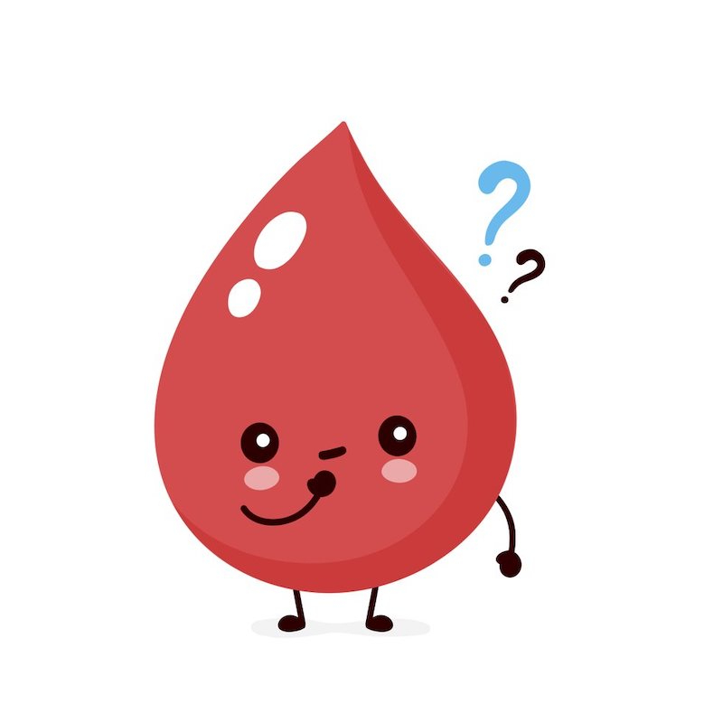 blood drop animated with question mark