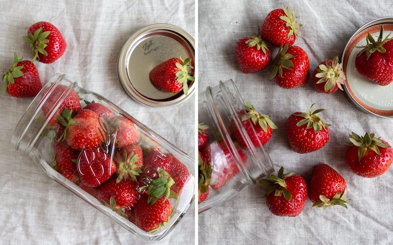 how to store strawberries in mason jars