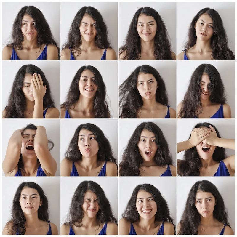 maca root health benefits woman doing different facial expressions