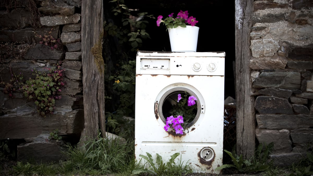 old washing machine repurposed