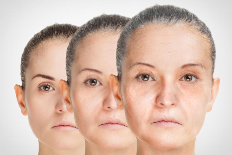 anti aging rejuvenation concept from old to young