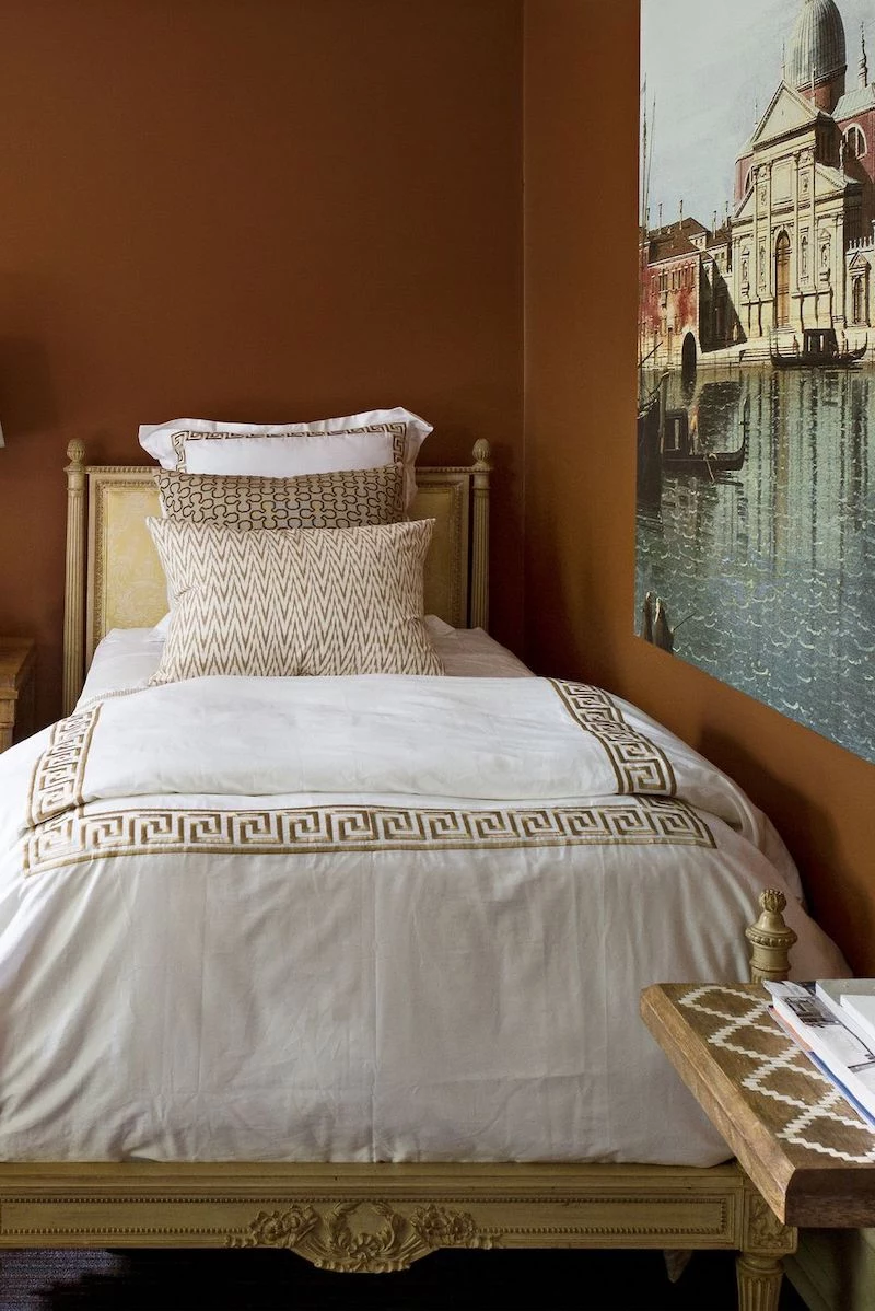 bedroom paint colors terracotta bedroom with white bed