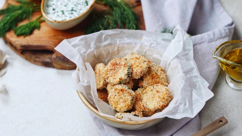 cooked keto zucchini bites with parmesan