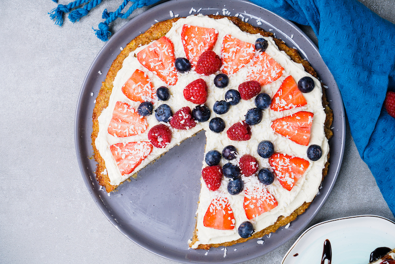 healthy dessert pizza without a slice