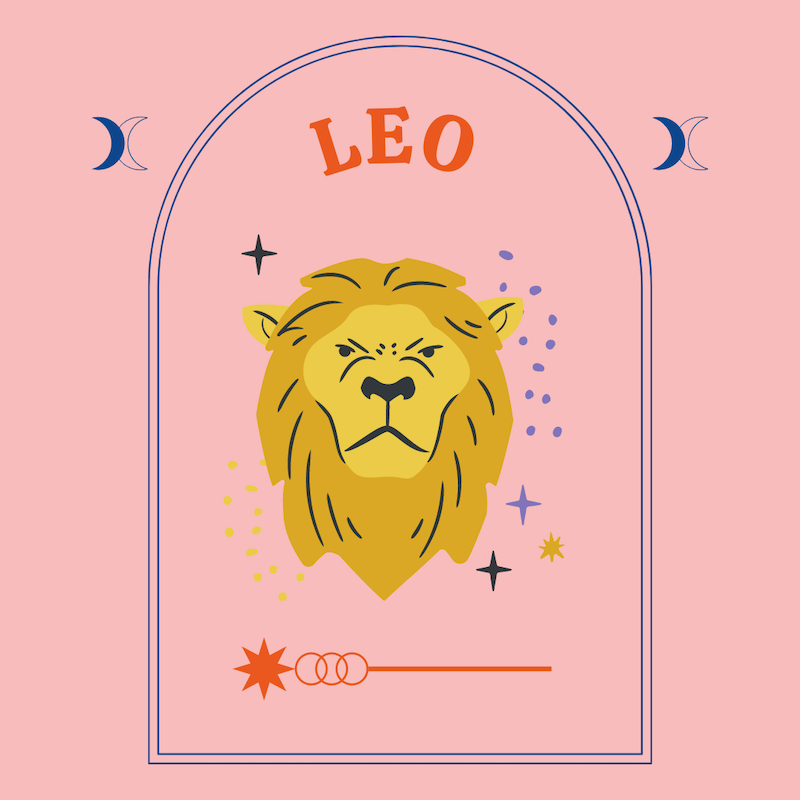 leo lion on pink background