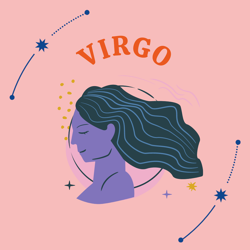 virgo sign on pink background