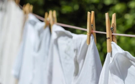white clothing on a drying line