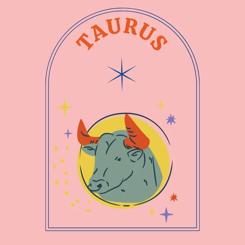your aura color tauras zodiac sign on pink background