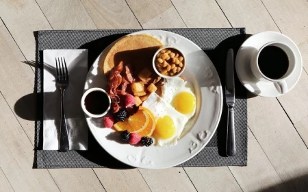 breakfast plate with toast and eggs