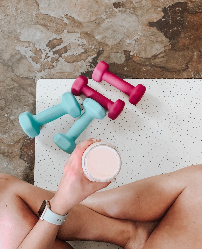 protein shake with weights