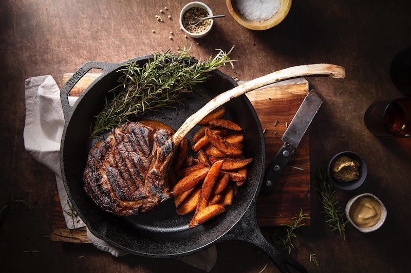 steak with sweet potatoes