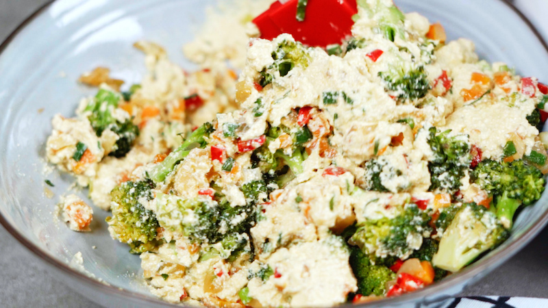 veggie and tofu mixture for muffins