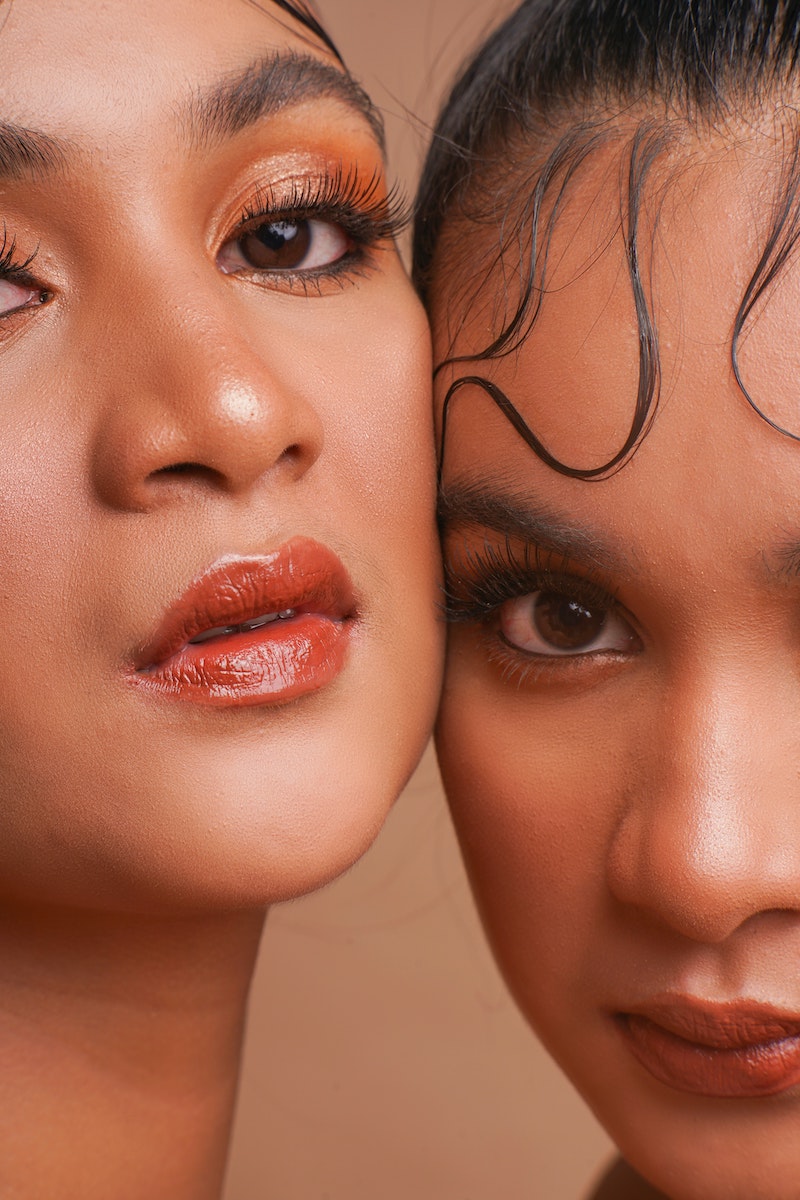 close up of two women with make up