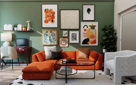 interior design mistakes colorful living room with art and a couch