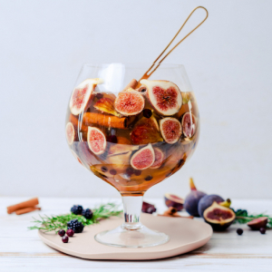 Fall Sangria Recipe with Figs, Apples, Pears, Aronia & Cinnamon