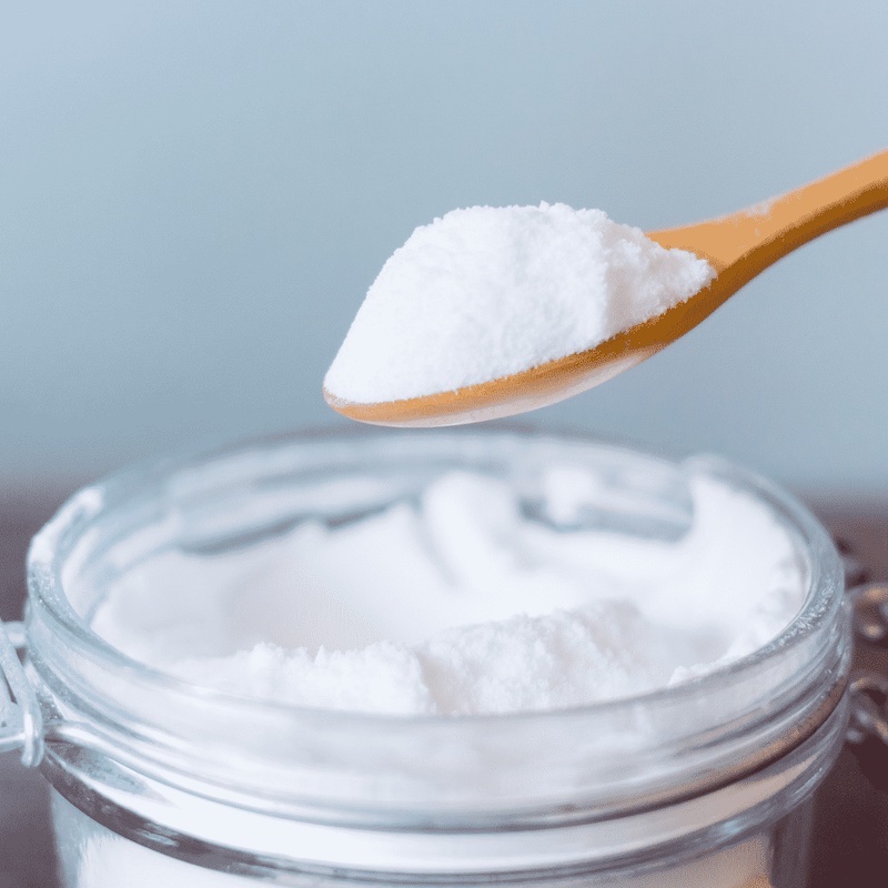baking soda in a clear jar