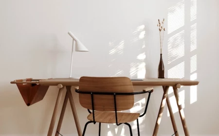 beautiful wooden desk and chair