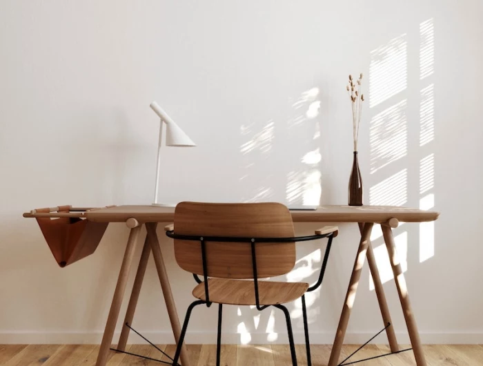 beautiful wooden desk and chair