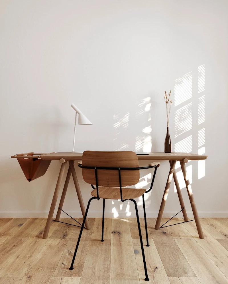 beautiful wooden desk and chair