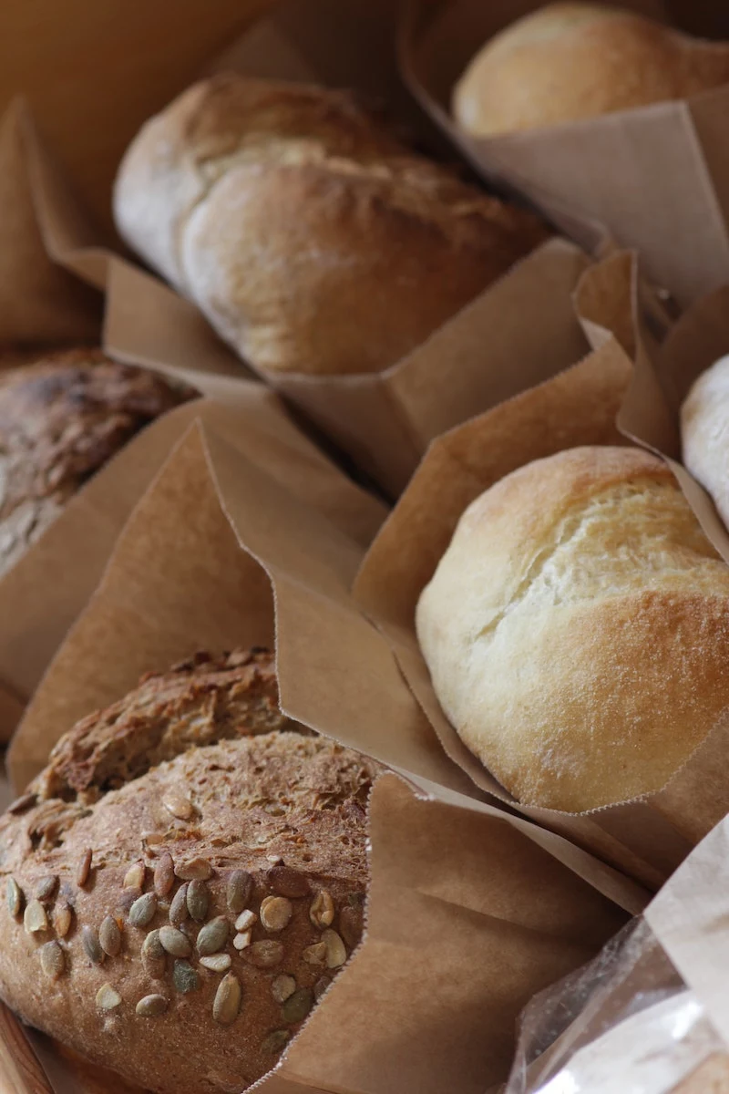 bread in paper bags