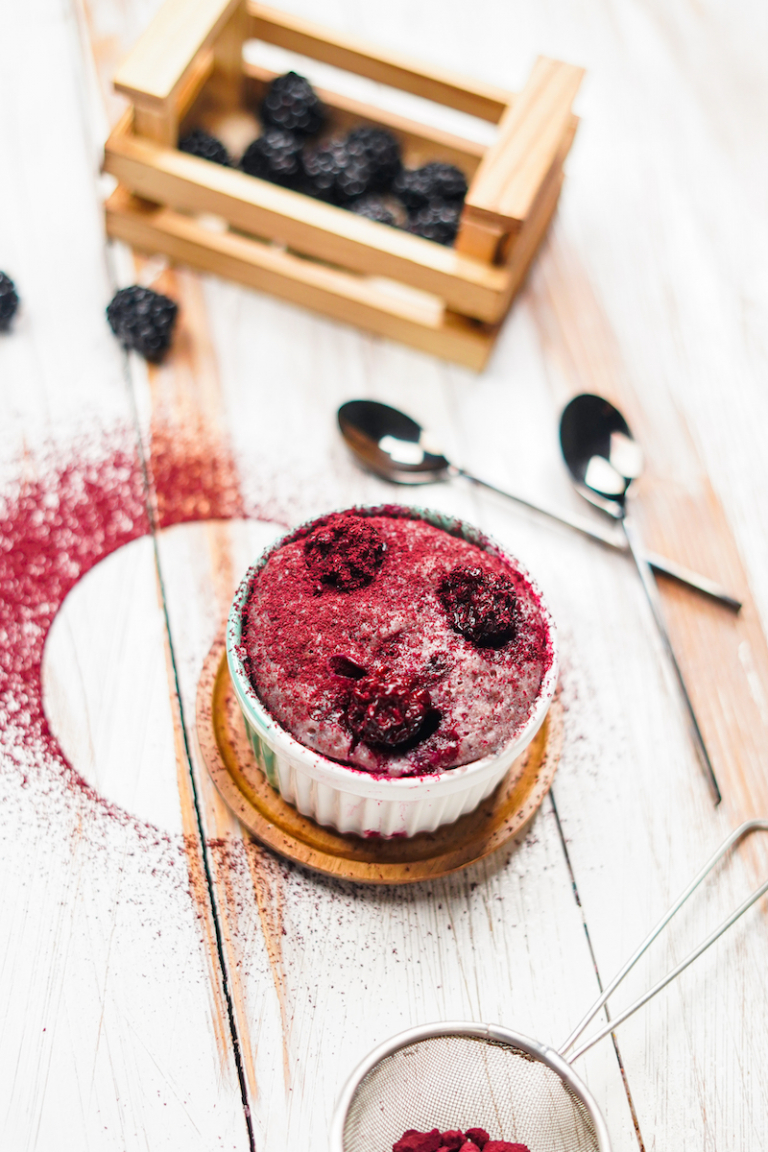 Make This Berry Cute Blackberry Mug Cake in Just 2 Minutes (gluten-free)