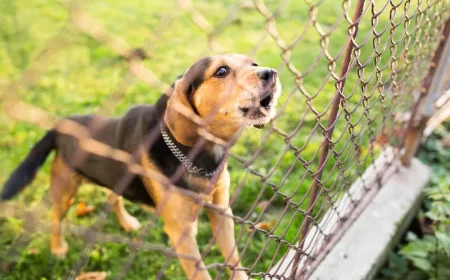 dog yelling trough the fence