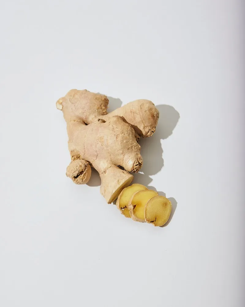 ginger root cut on a white background