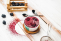 Gluten-Free Blackberry Mug Cake with Coconut Milk & Bilberry Powder