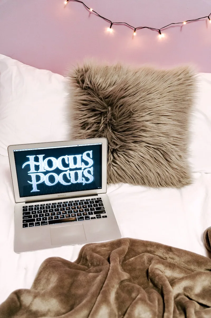 hocus pocus on a laptop in bed