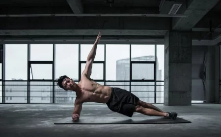 man doing exercises with muscles