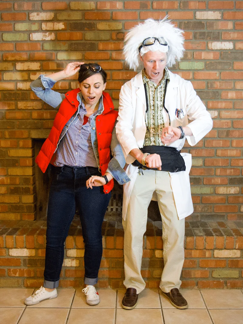 couple halloween costume ideas marty mcfly and doc brown costume