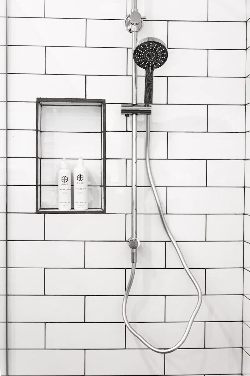 how to clean a shower white tile shower with showr head