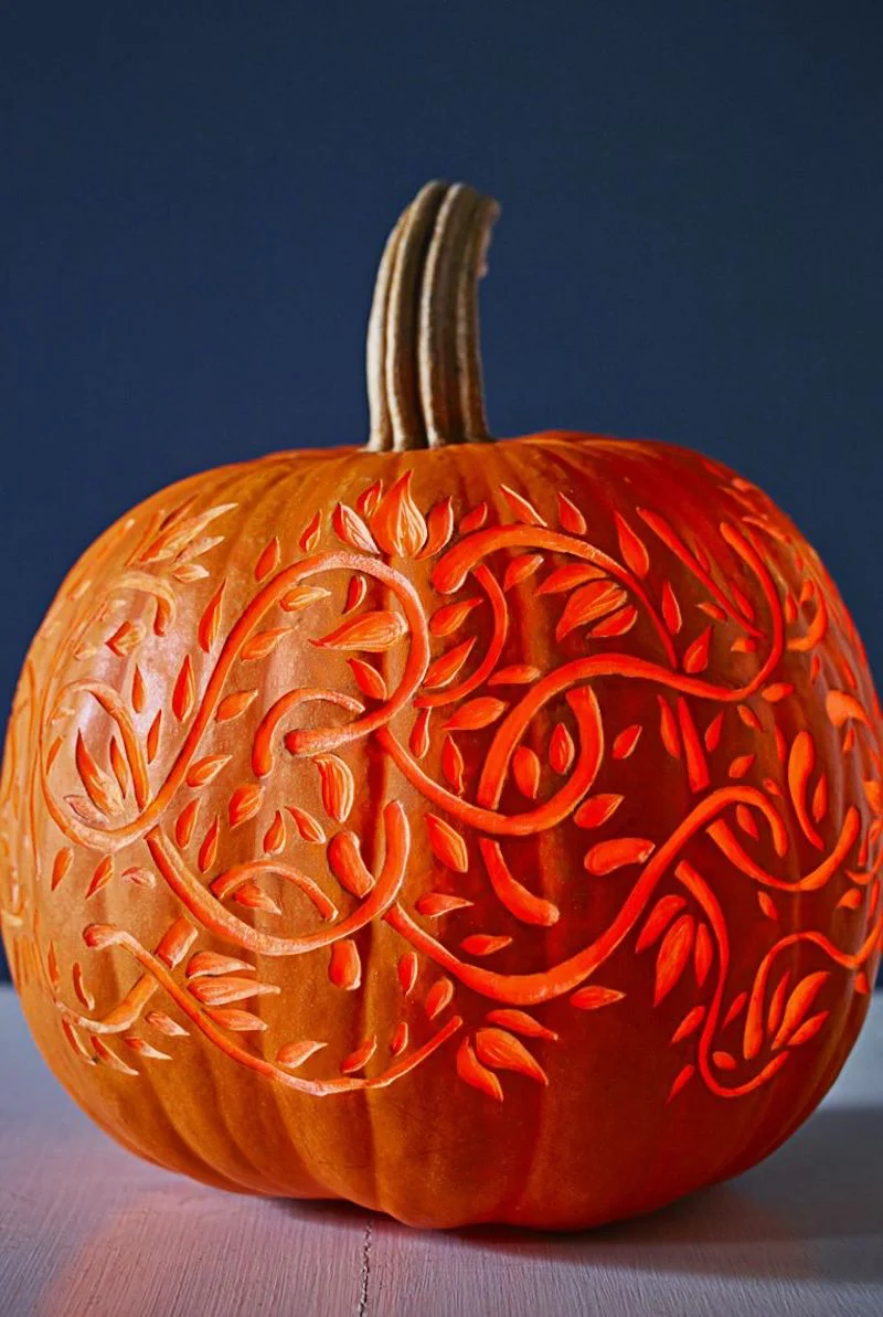 idea for pumpkin carving pattern like vines
