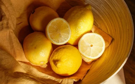 lemons in a wooden bowl