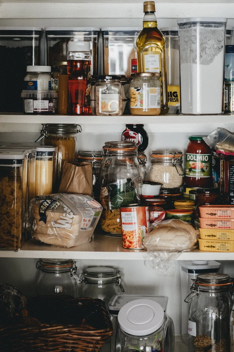 packed pantry with foods
