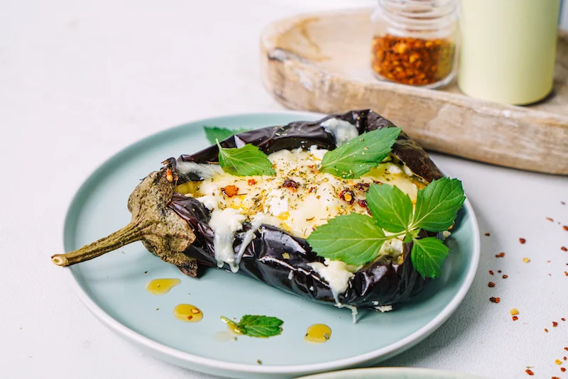 stuffed eggplant with mozzarella