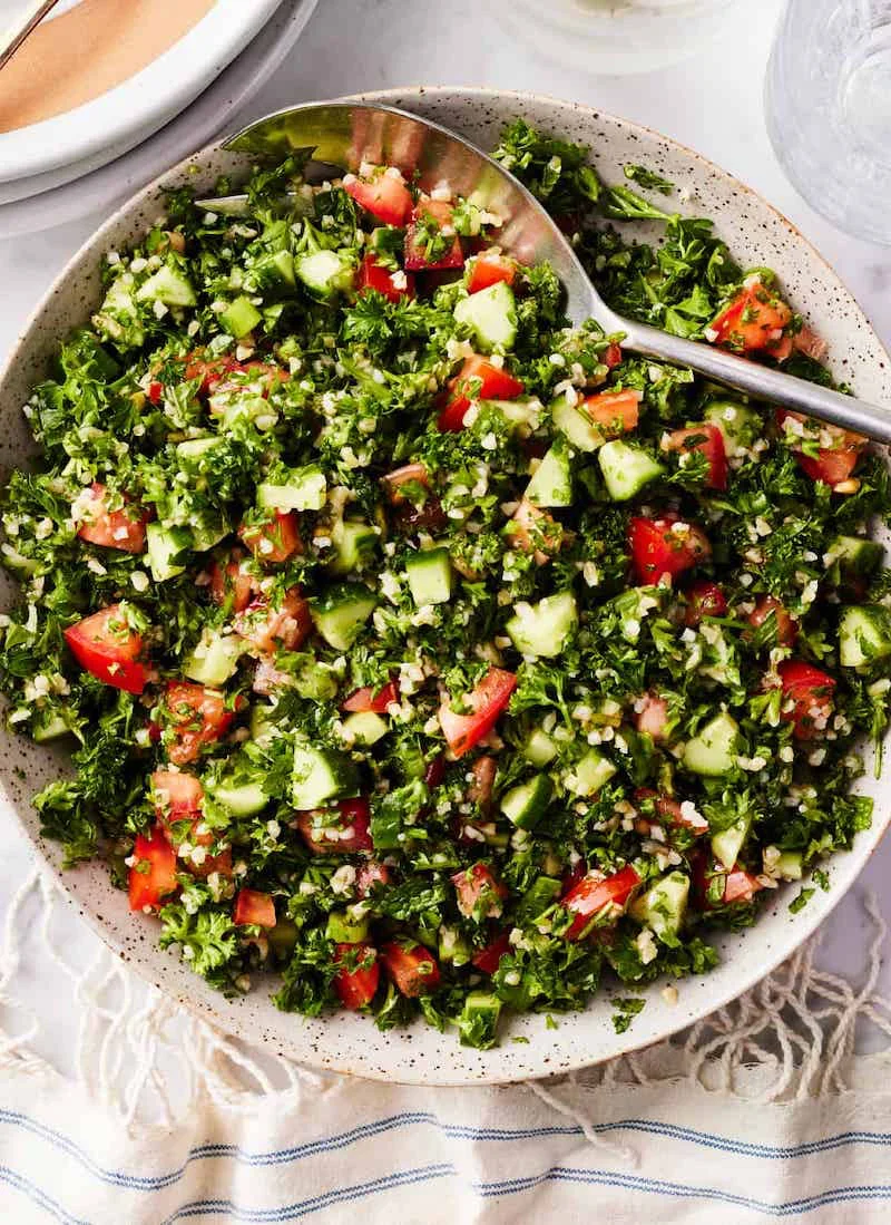 tabbouleh recipe salad greens and bulgur