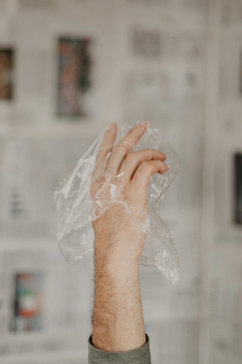 uses for plastic wrap man with plastic wrap on hand